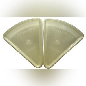Lot of 2 Vintage Tupperware Single Pie Slice Keepers 269-15 & 16 With Lids As Is